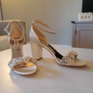 Badgley Mischka Finesse -- Wedding/Special Event -- Size 8.5 Heel -- Ivory Satin